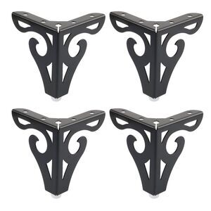Metal 4pcs Furniture Legs Feet for Cabinet Sofa  Worktop Shelves 3.5"x 3.5"x 4"